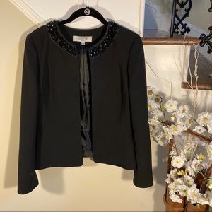 Kasper Black Jeweled Dress Jacket Blazer 6 Formal